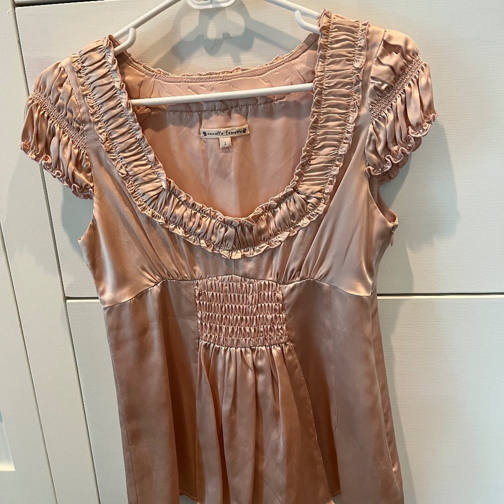 Nanette Lepore Pink Satin Top. Size 2.